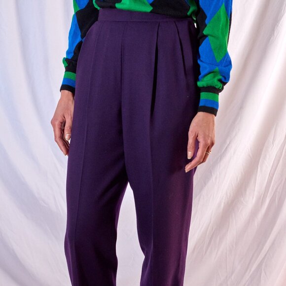 100% wool violet women pants - Picture 1 of 3